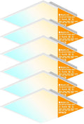 6 Pack 2x2 LED Flat Panel Light Drop Ceiling Office Fixture, Surface Mount Drop
