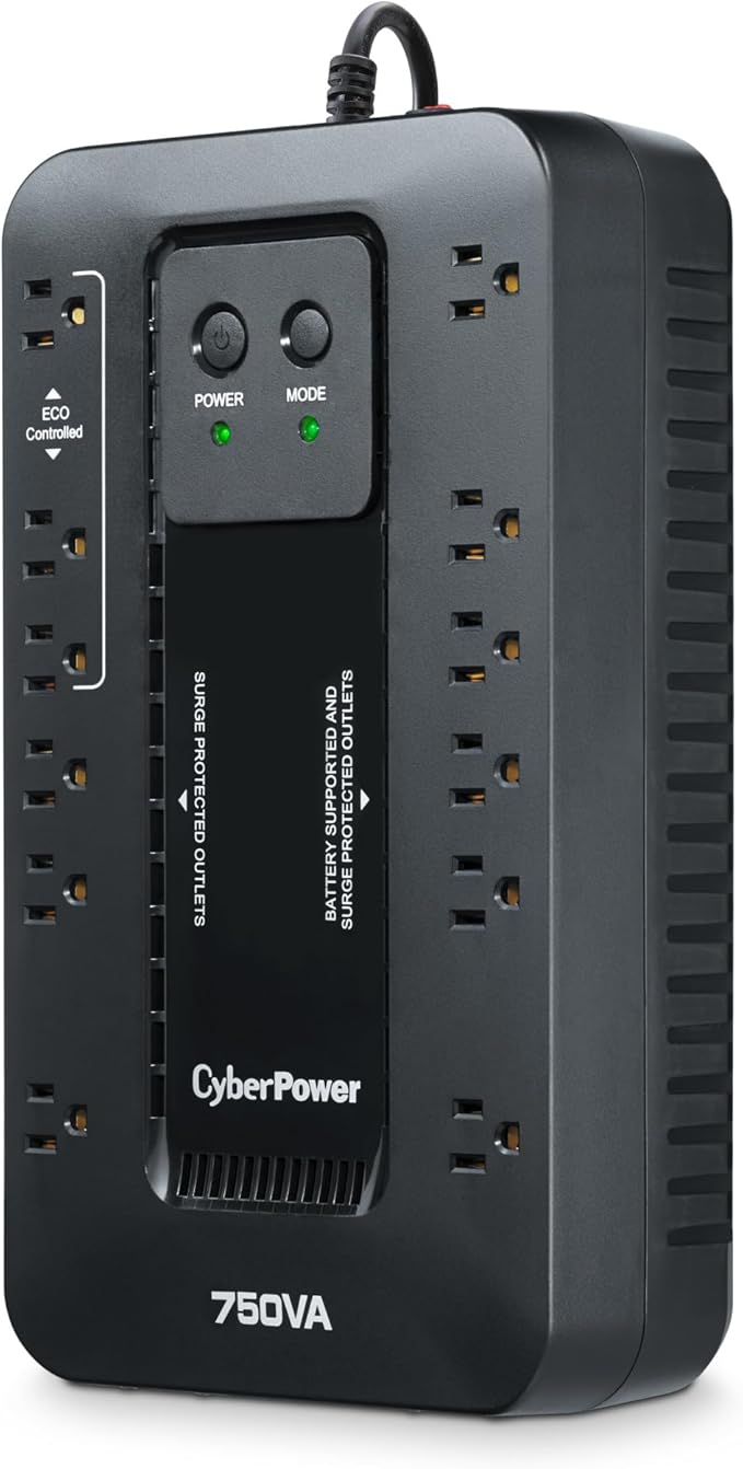 CyberPower EC750G Ecologic Battery Backup & Surge Protector UPS System