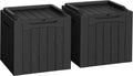 Flamaker 2 Pack Deck Box 31 Gallon Waterproof Resin Storage Box with Lid
