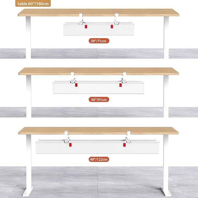 Univivi No Drill Under Desk Cable Management Tray, Clamp/Screw Mount Desk Cable