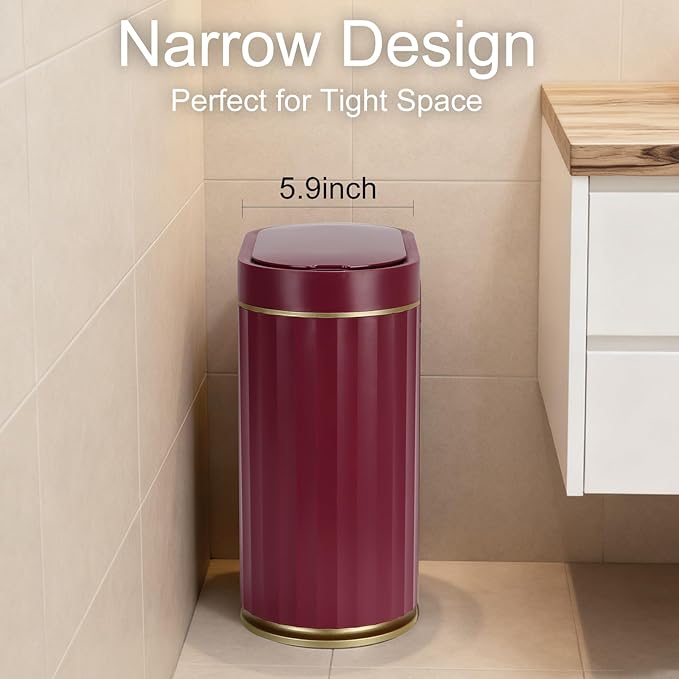 ELPHECO Bathroom Motion Sensor Trash can 2 Gallon Automatic Garbage Can