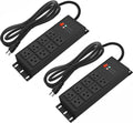CCCEI 2PCS Heavy Duty Power Strip Surge Protector 20 AMP, 8 Outlets 12 Gauge