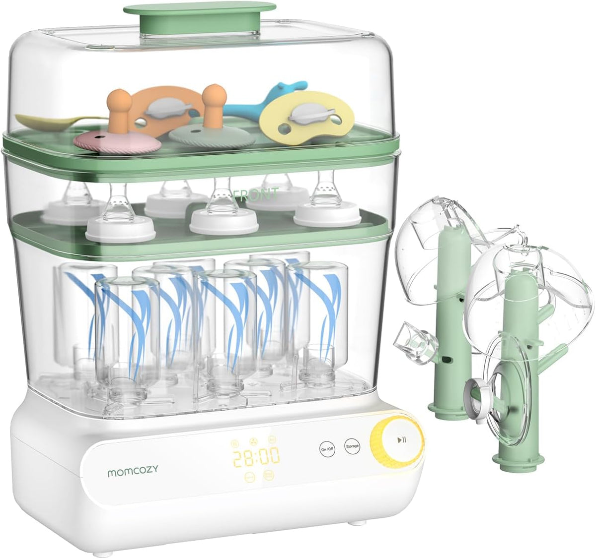 Momcozy 3 Layers Large Bottle Sterilizer and Dryer, Fast Sterilize and Dry