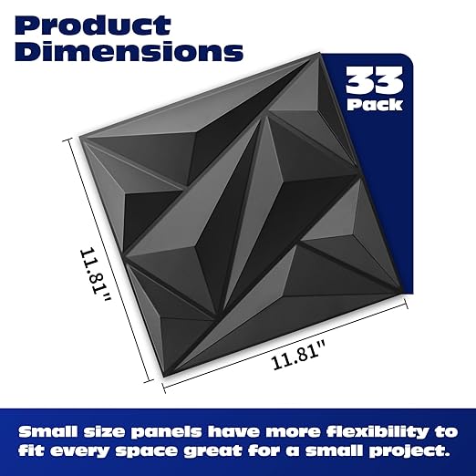 Art3dwallpanels 33 Pack 3D Wall Panel Diamond