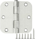42 Pack Rounded Door Hinges Brushed Nickel 3.5 inch x 3-1/2", 5/8" Radius Heavy