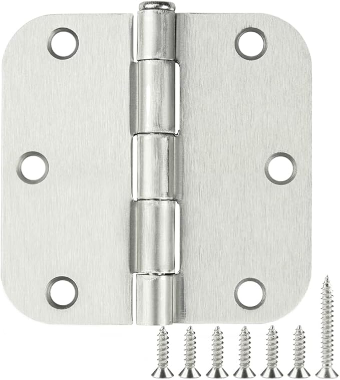 42 Pack Rounded Door Hinges Brushed Nickel 3.5 inch x 3-1/2", 5/8" Radius Heavy