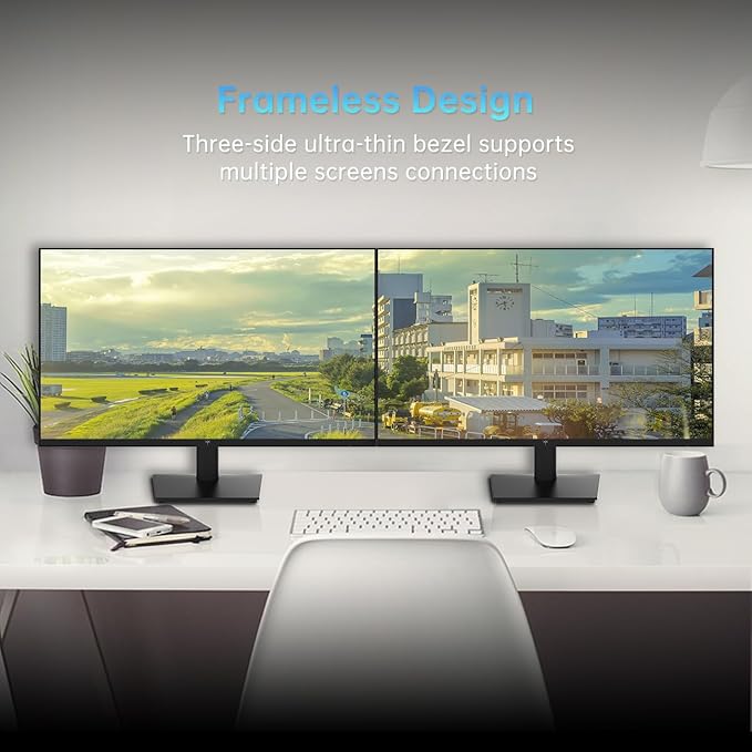 KTC 24 Inch 1080P Full HD Computer Monitor, 100Hz HDR10 Frameless Gaming Monitor