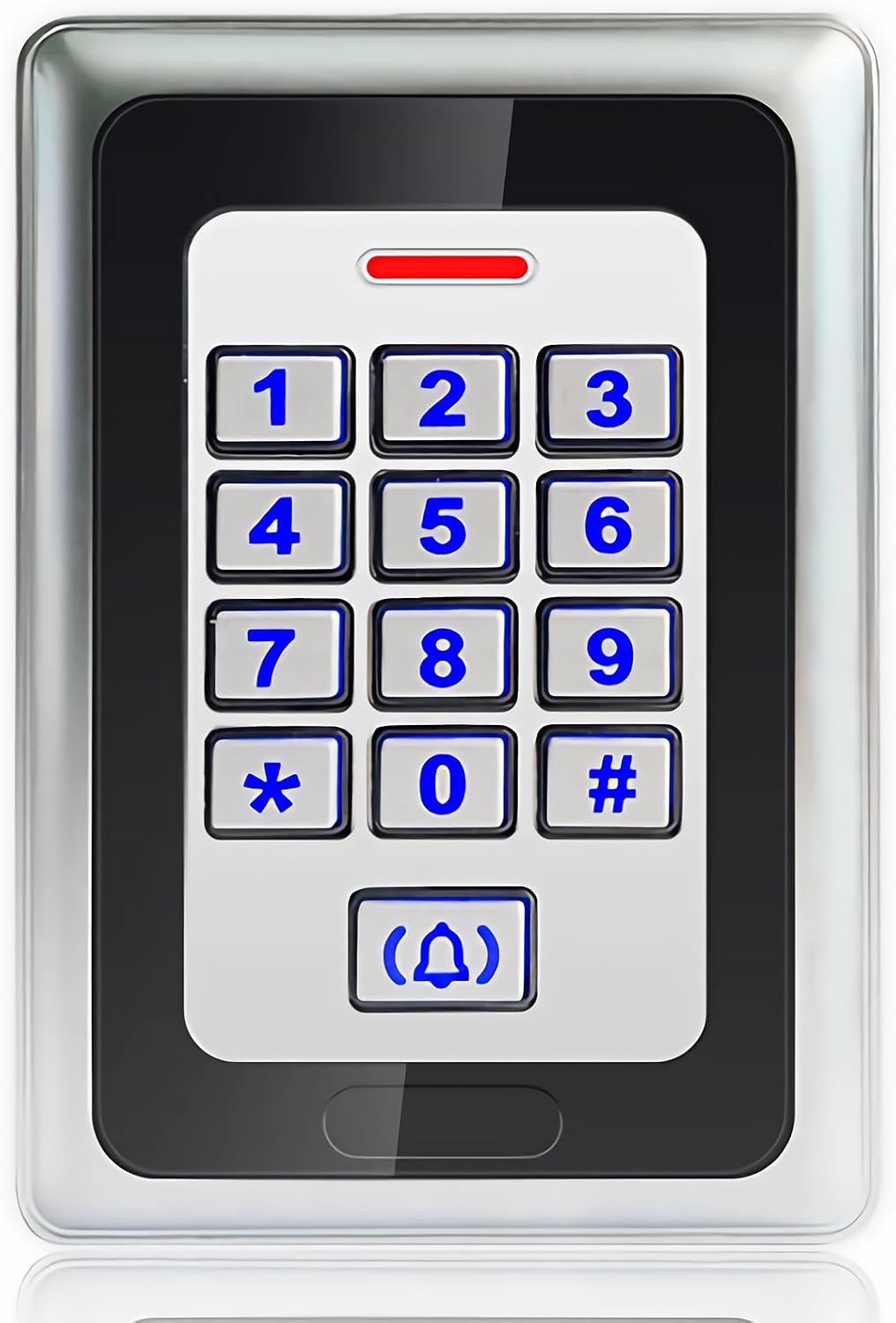 Security Access Control Keypad,RFID Keypad,Door Access Control,Metal Stand-Alone Keypad,2000 Users,Support Close to RFID Card (Silver)