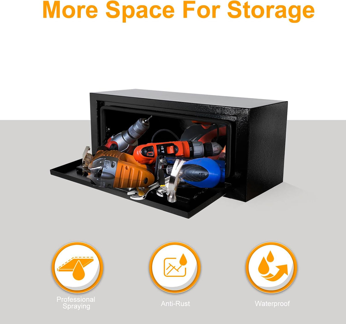 underbody truck box steel storage tool box,27.5 x showing dimensions