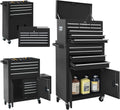 13-Drawer Double Doors Handle Rolling Tool Chest, 2 in 1 Detachable Rolling Tool Chests, Large Tool Boxes with lock, Metal Standing Tool Cabinet for Garage Workshop(Black)