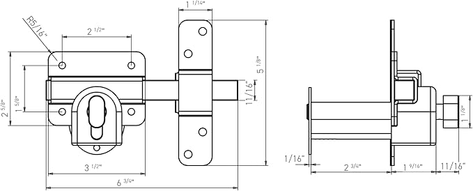 Gatemate 1490116 Euro Single Long Throw Lock