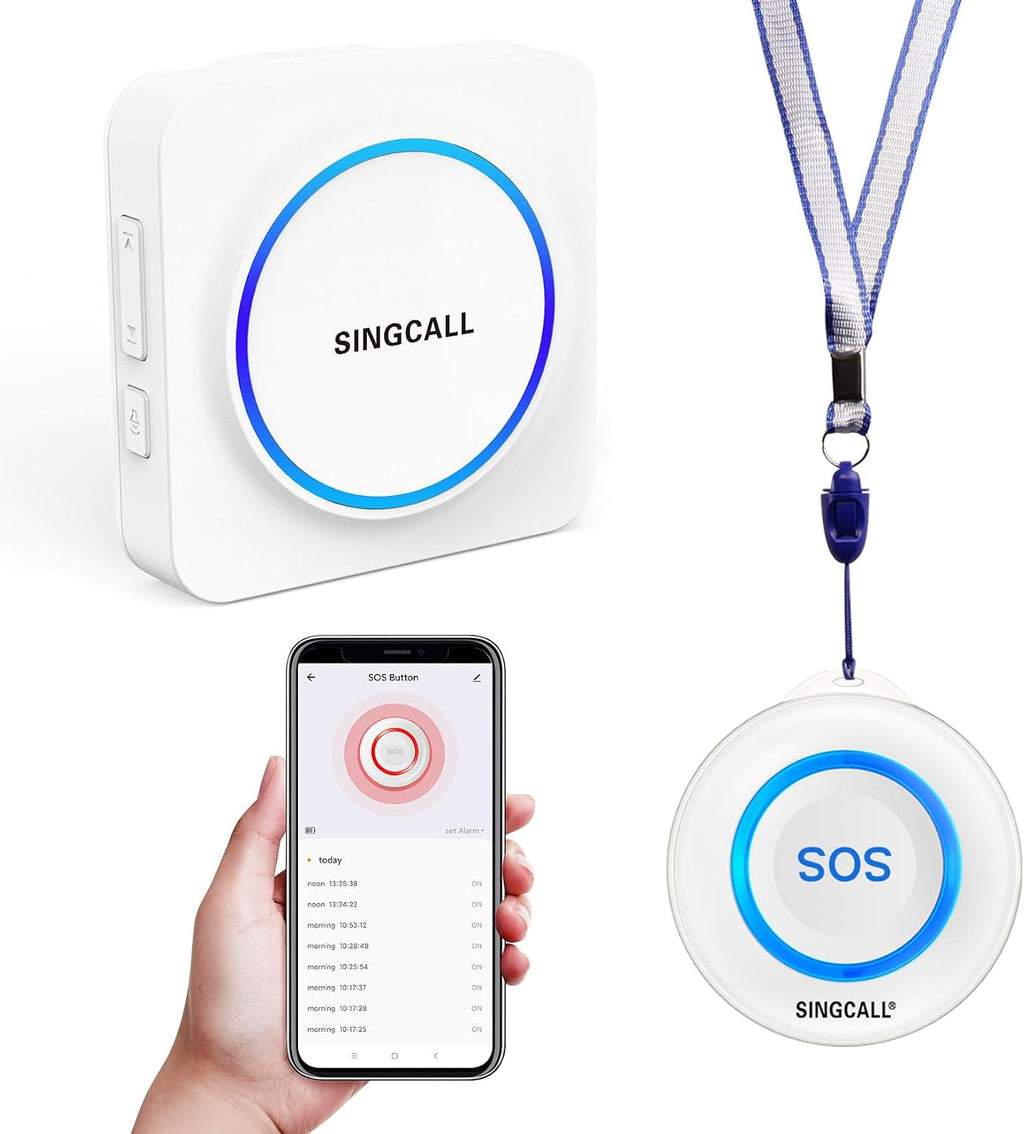 SINGCALL Tuya WiFi SOS Wireless Calling Caregiver Pager System Calling Alert
