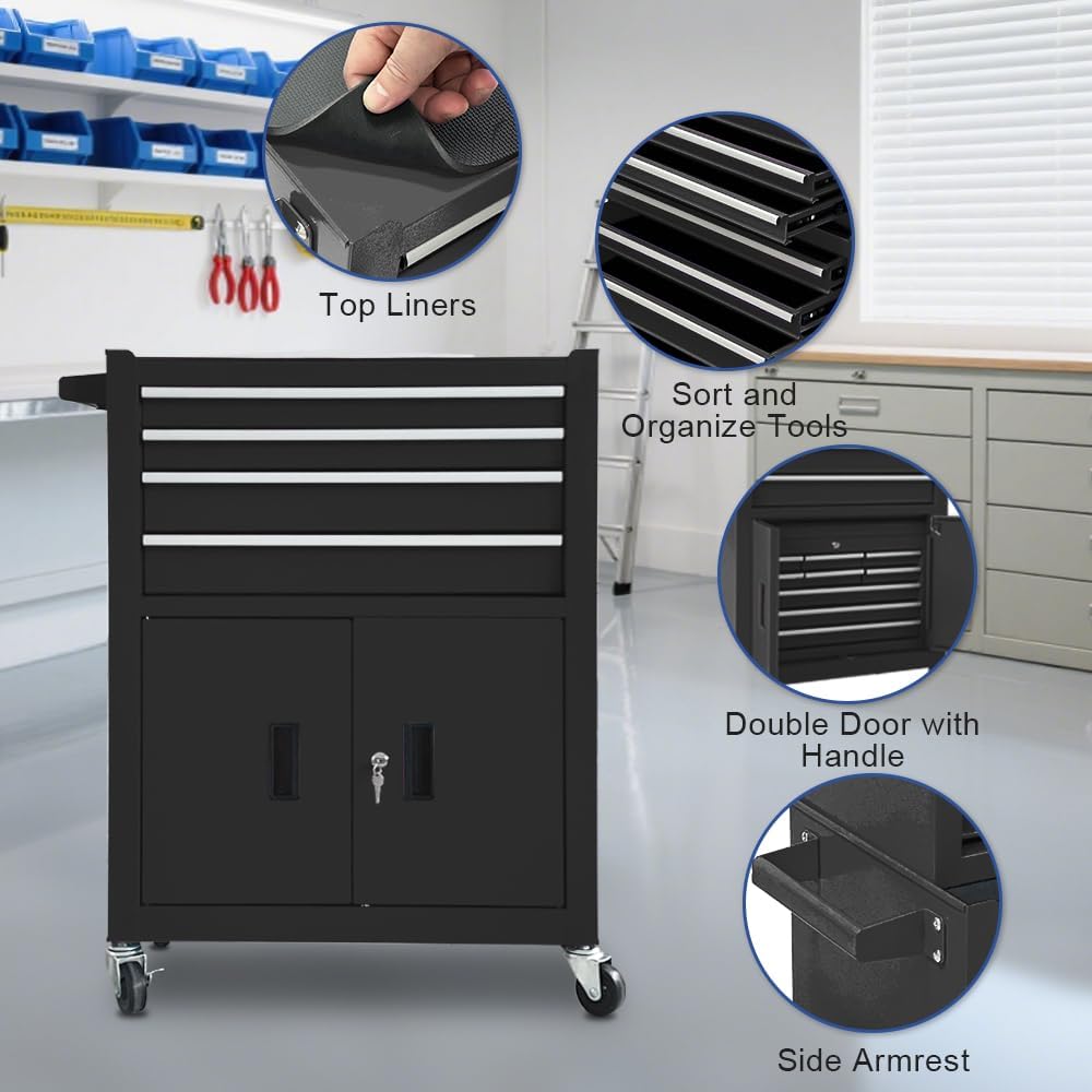 13-drawer rolling tool chest, 2 in 1 detachable showing dimensions