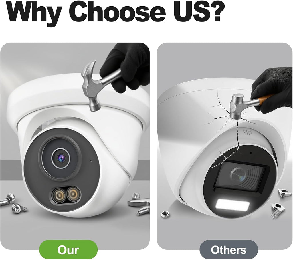 unilook 4mp poe camera, turret security poe ip shown in use