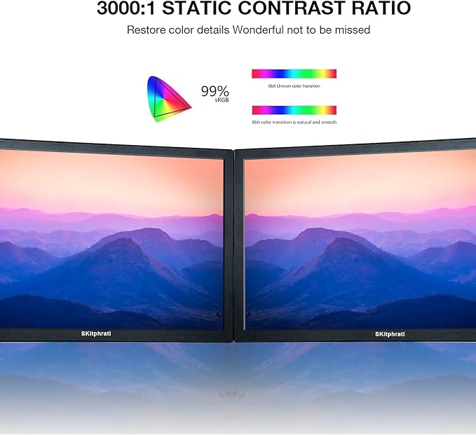 SKitphrati 15.6 Inch Small PC Monitor, FHD VA 1080P Desktop Display