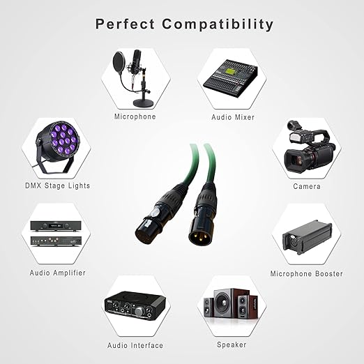 AuxLink XLR Cables, Microphone Cable 3ft 10 Pack, XLR Male to Female