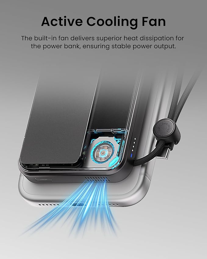 sharge ICEMAG 3 MagSafe Portable Charger, Qi2 25W Magnetic Power Bank 10000mAh