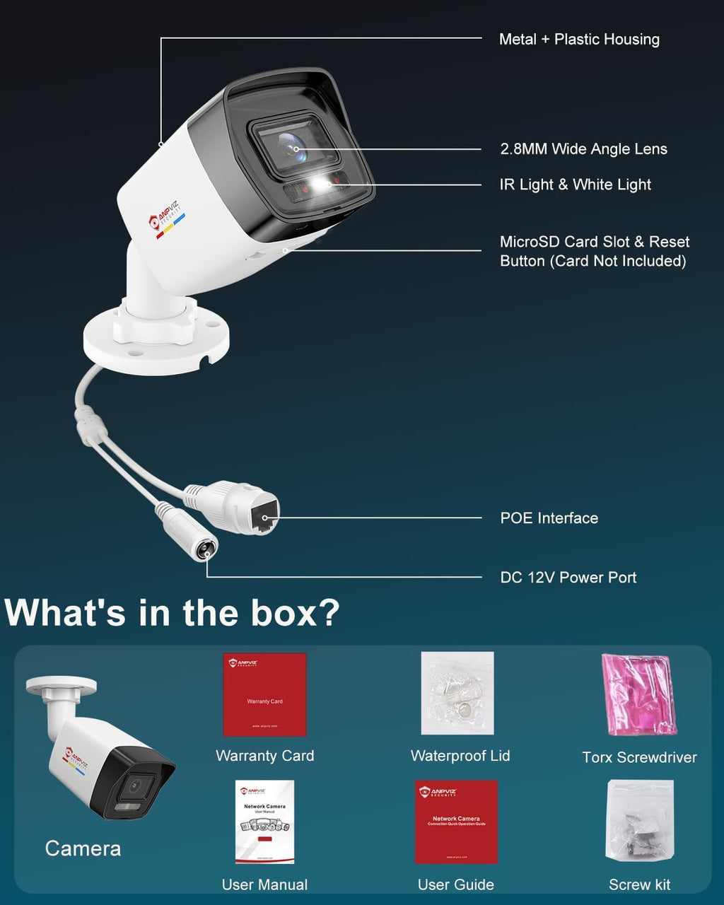 anpviz 4k 8mp bullet poe ip camera outdoor, view 9