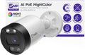 Helix 5MP Outdoor IP Security PoE Camera, Human Detection, NDAA Compliant, IP Surveillance Bullet, 2-Way Audio, Support 256GB MicroSD, 98ft Night Color Vision, Deterrent, HLX-IP5M-B102EW-AI