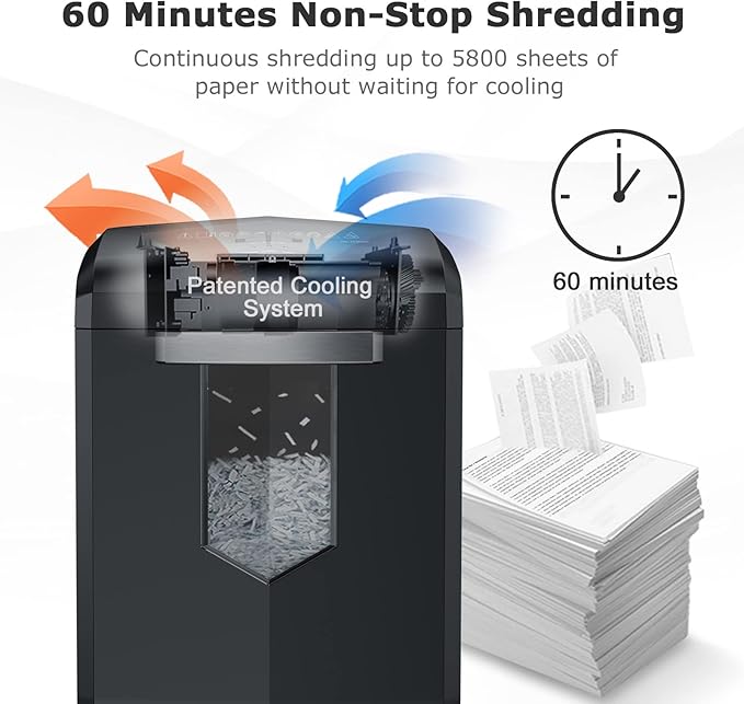 Bonsaii Paper Shredder, 18-Sheet 60-Minutes Shredder