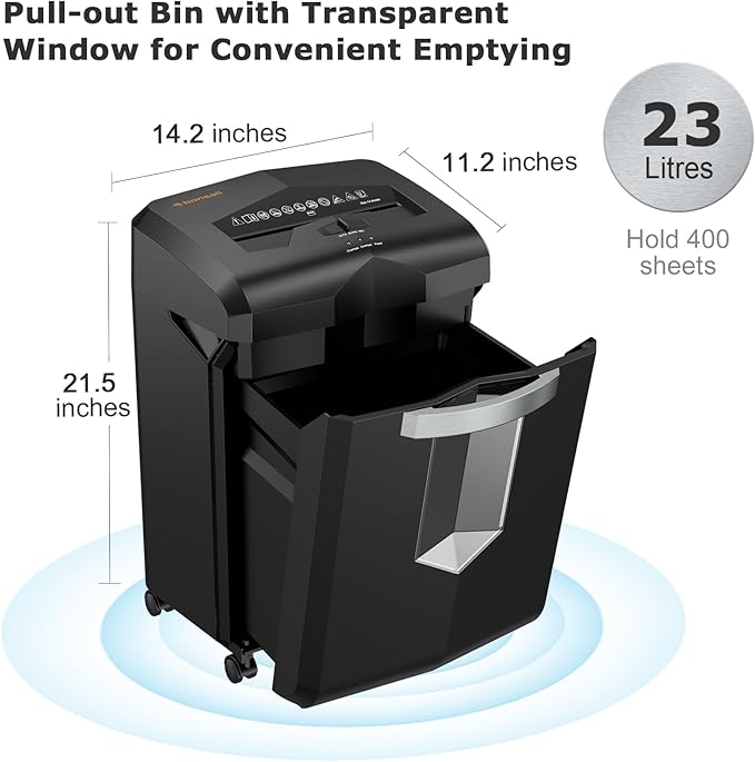 Bonsaii Paper Shredder, 18-Sheet 60-Minutes Shredder