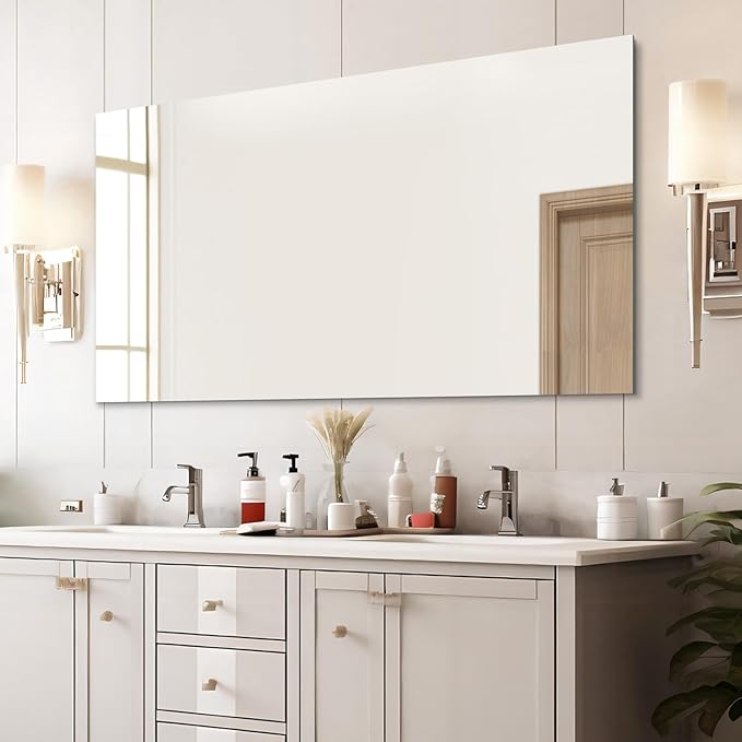 Mirrorons Large Mirror 60" x 28", Modern Rectangle Bathroom Mirror