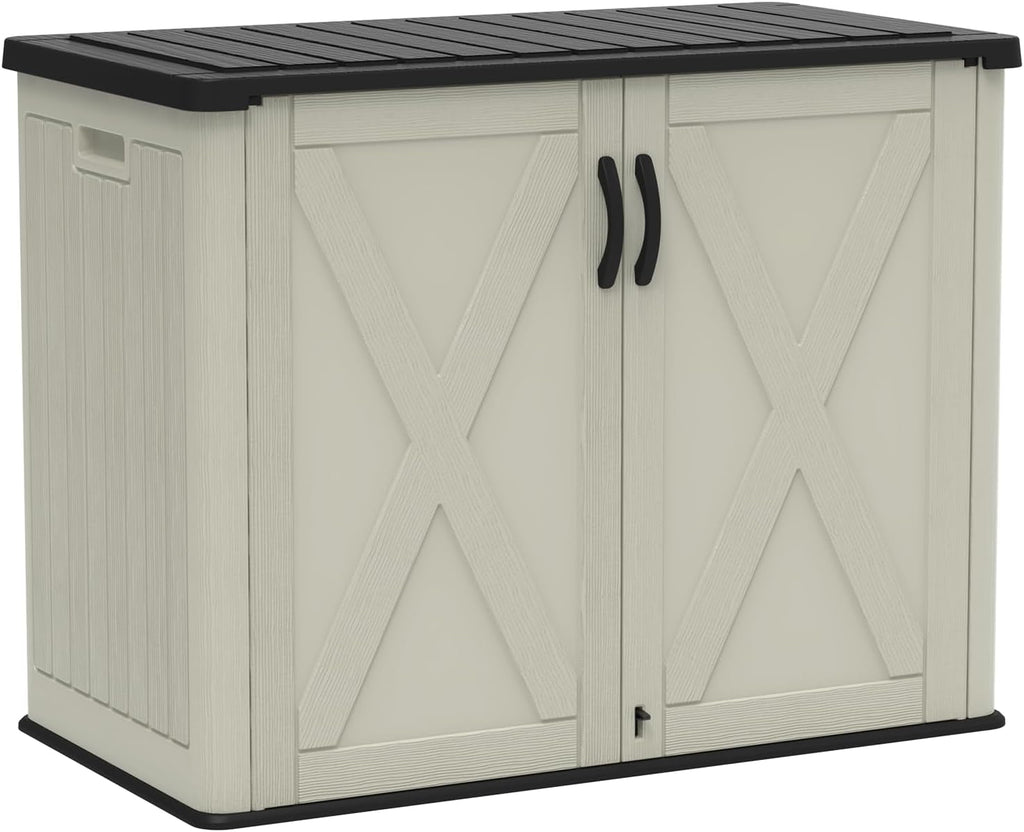 devoko 26 cu ft resin outdoor storage cabinet on a desk or shelf