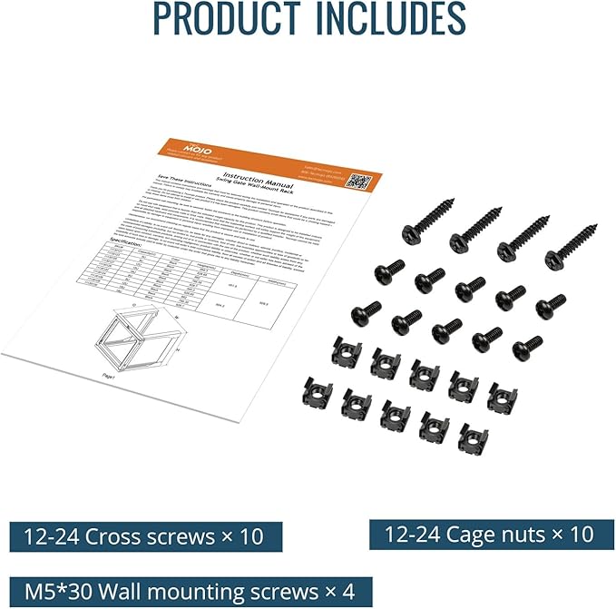 Tecmojo 15U Server Rack with Swing Gate, 15U Rack