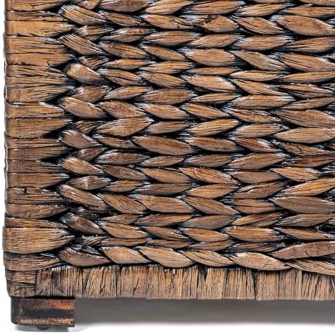 happimess Anada 30" Storage Trunk Wicker Weave Water Hyacinth, Brown Wash