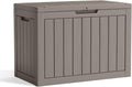 DRATO 50 Gallon Resin Outdoor Storage Box with Lid, Waterproof Lockable Weatherproof Deck Bin, Stores Patio Bench, Pool Supplies & Garden Tools for Backyard Porch, Grey