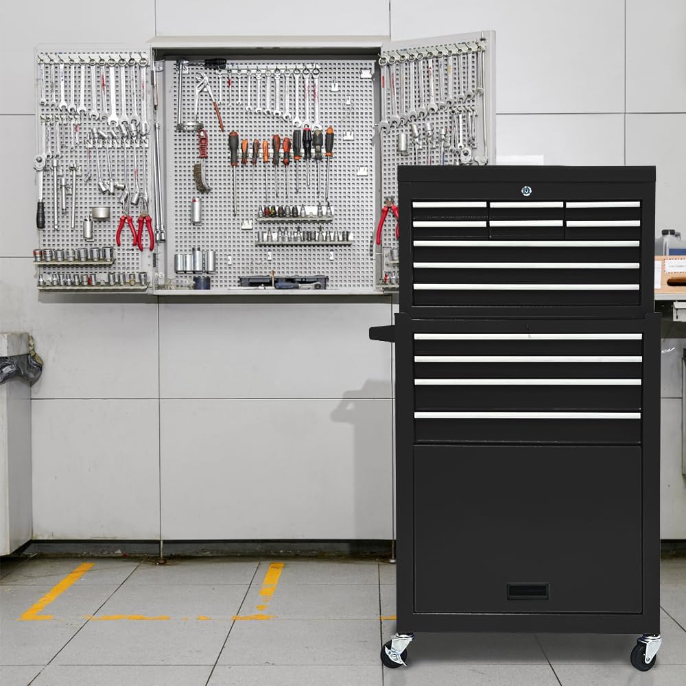 13-drawer tool chest with wheels,2 in 1 detachable shown in use