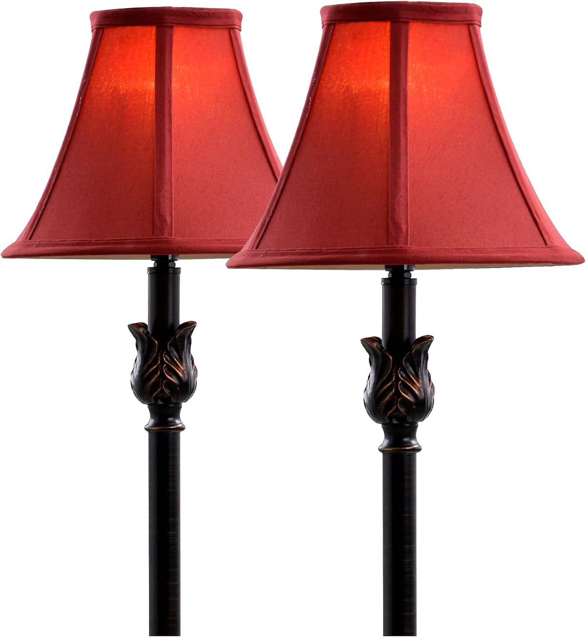 Catalina Lighting Brenda Buffet Table Lamps, Desk Lamp for Office, Dorm, or Bedroom, Reading Light Nightstand Lamp, LED Bulb NOT Included, 25.75", Bronze, Set of 2