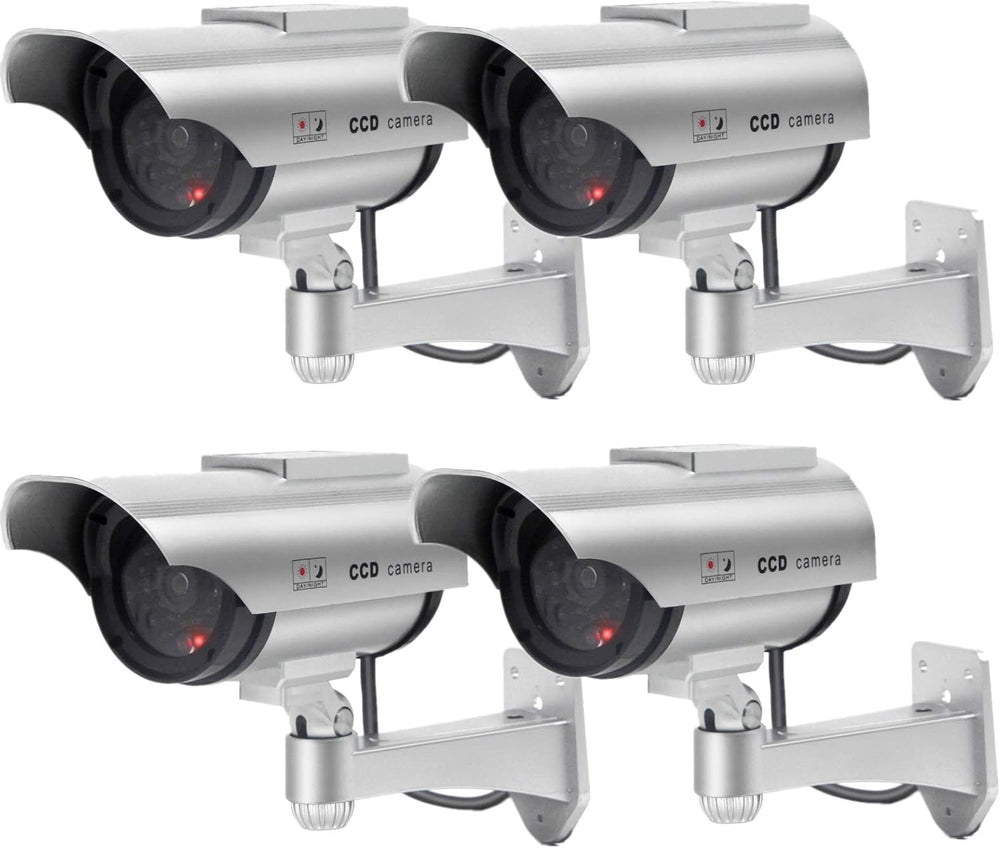 F FINDERS&CO Solar Powered Dummy Security Camera, Bullet Fake Surveillanc...