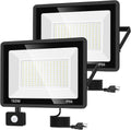 YANYCN 2 Pack 150W LED Motion Sensor Flood Light, 5000K Daylight, IP66