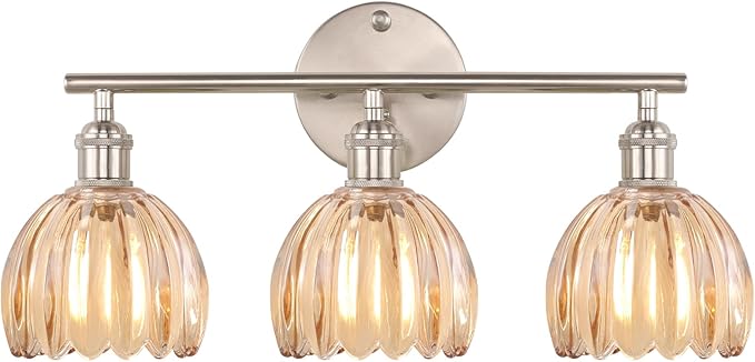Shenmoyl Bathroom Light Fixtures, 3-Light Vanity Wall Light Over Mirror