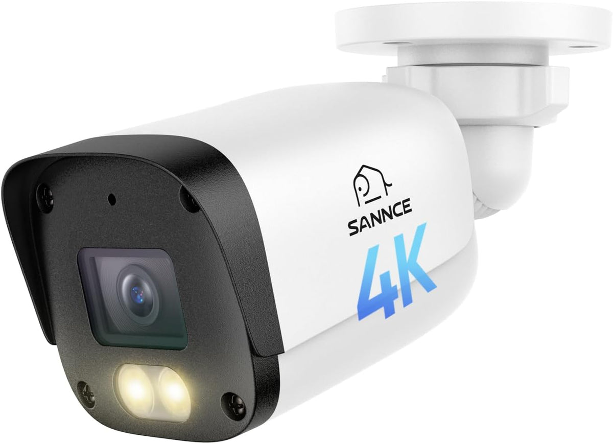 SANNCE 4K 8MP Full Color Night Vision PoE Bullet Camera for Home Security