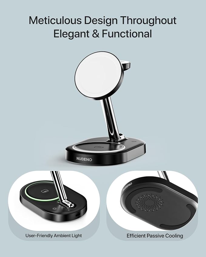 Nubeno Fast Charging Station for Magsafe Apple Devices, Wireless Charger