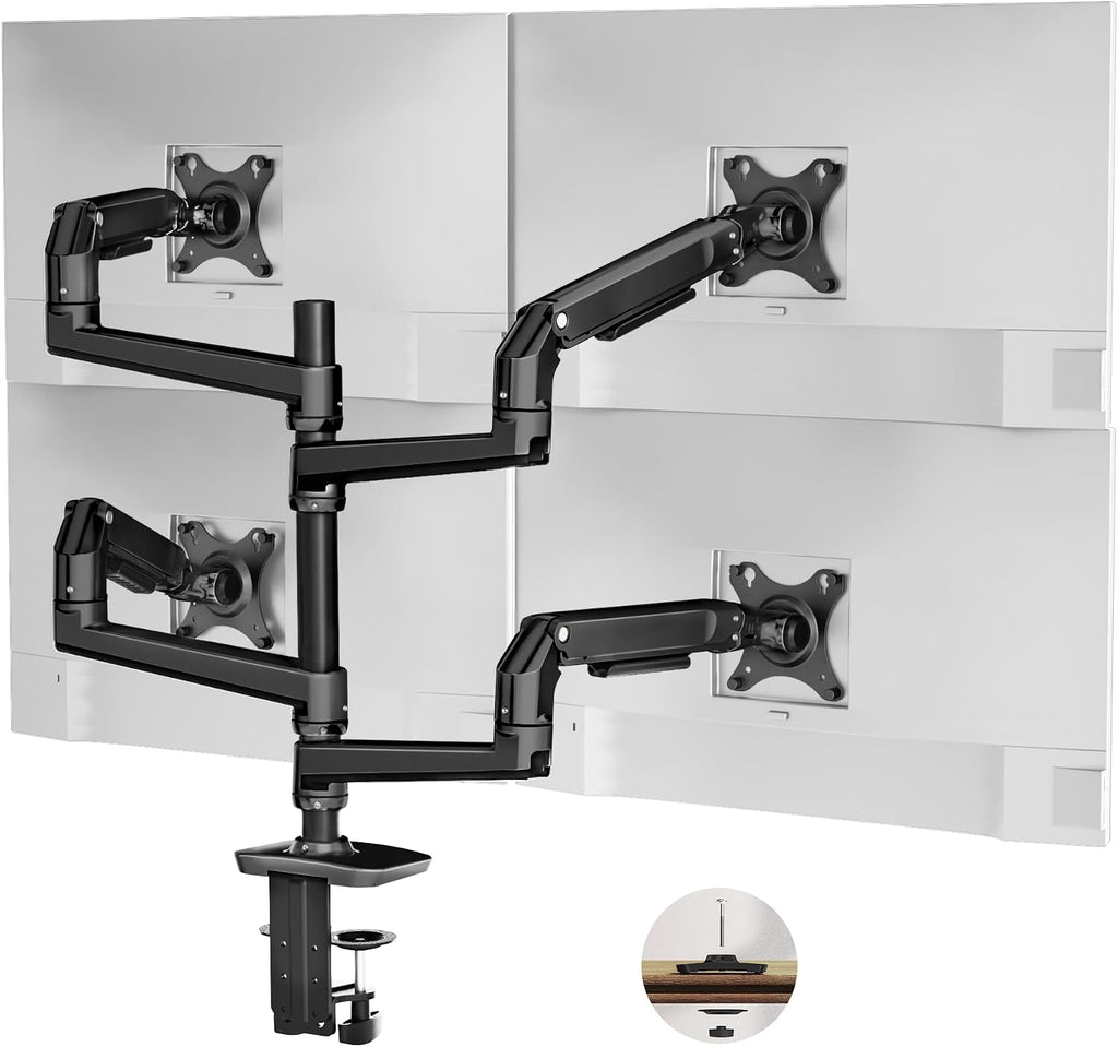 Ergounion Quad Monitor Mount, Holds Screens up to 40 Inches and 25 lbs