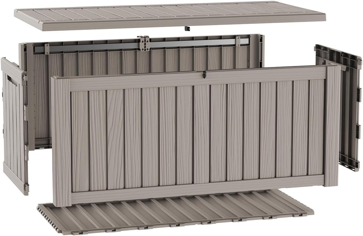 200 gallon large outdoor storage box waterproof, uv on a desk or shelf