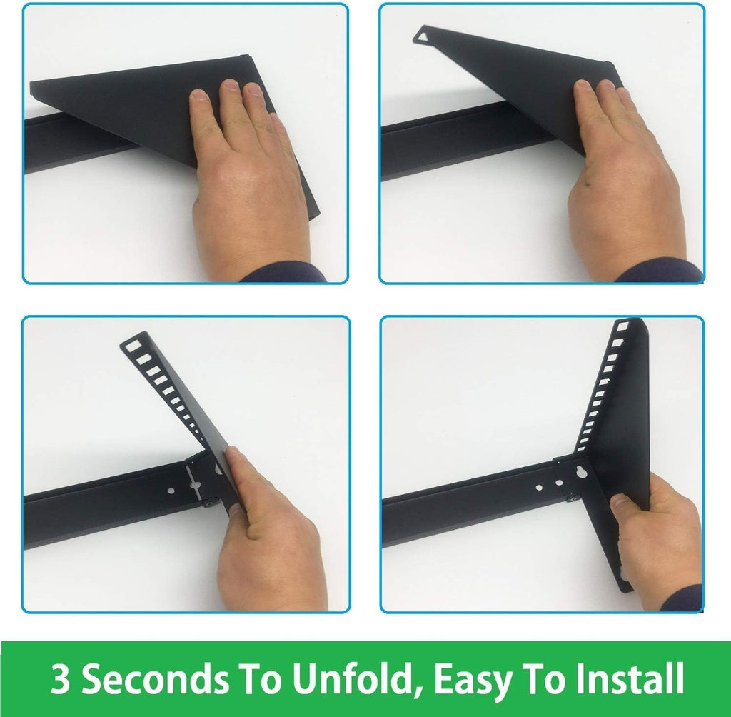 6u vertical wall mount rack-heavy duty 125 capacity, side view