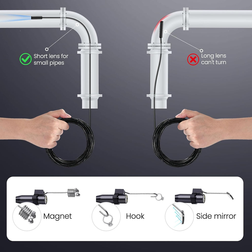 blueswan endoscope camera with light 4.3" ips 1080p, package contents