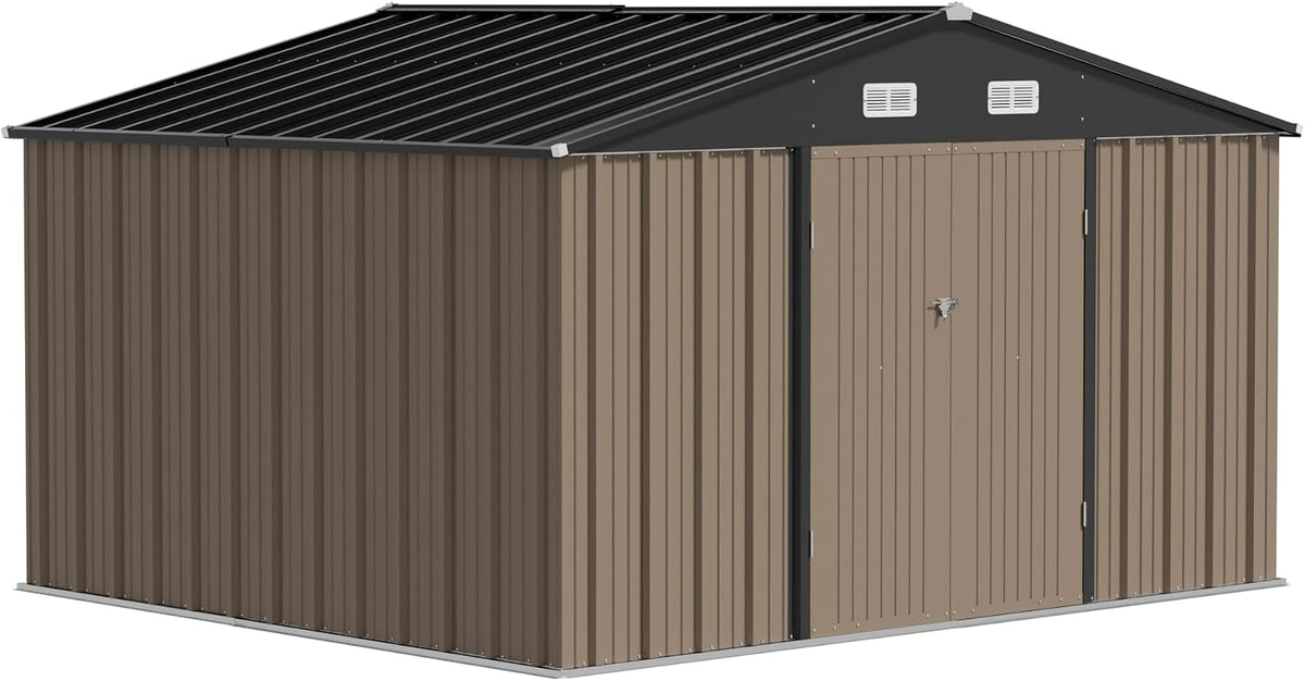 jummico 10 x 8 ft outdoor storage shed on a desk or shelf