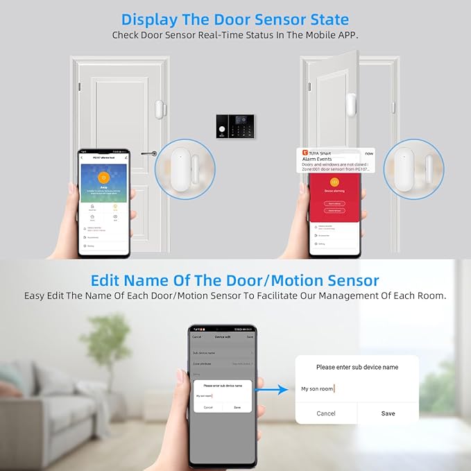LWOHSI A108F Alarm System for Home Security, WiFi+GSM 4G DIY Alarm Kit