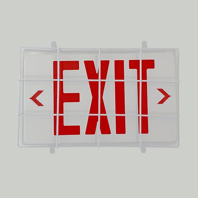 TANLUX Exit Sign with Steel Wire Guard, Wall Mounted Emergency Exit Light with
