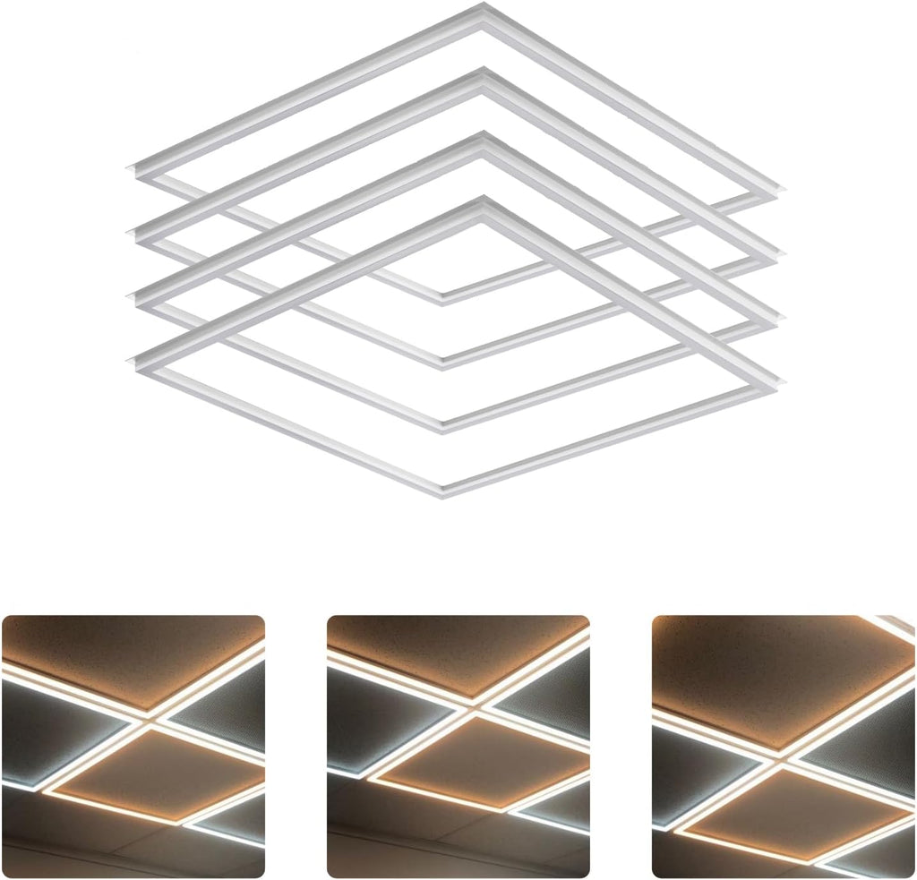 LED Energy Plus 2x2 FT Edge-Lit Frame LED Panel Lights, 5CCT Selectable (4 Pack)