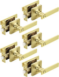 Mengico 5 Pack Gold Privacy Lever Door Handle Interior