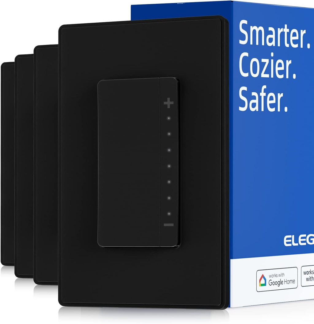ELEGRP Smart Dimmer Light Switch DPR30, 2.4GHz Wi-Fi Dimmer Switch Compatible (4 Pack)