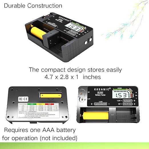 Battery Tester with Battery Organizer Storage Case, Professional Digital