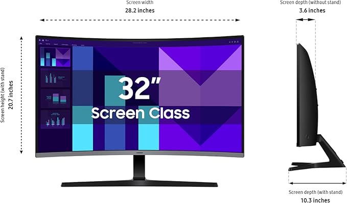 Samsung 32-inch S3 FHD 100Hz Curved Monitor, Game Mode, Eye Saver Mode
