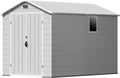 Patiowell 6X10 FT Plastic Outdoor Storage Shed with Floor, Light Grey